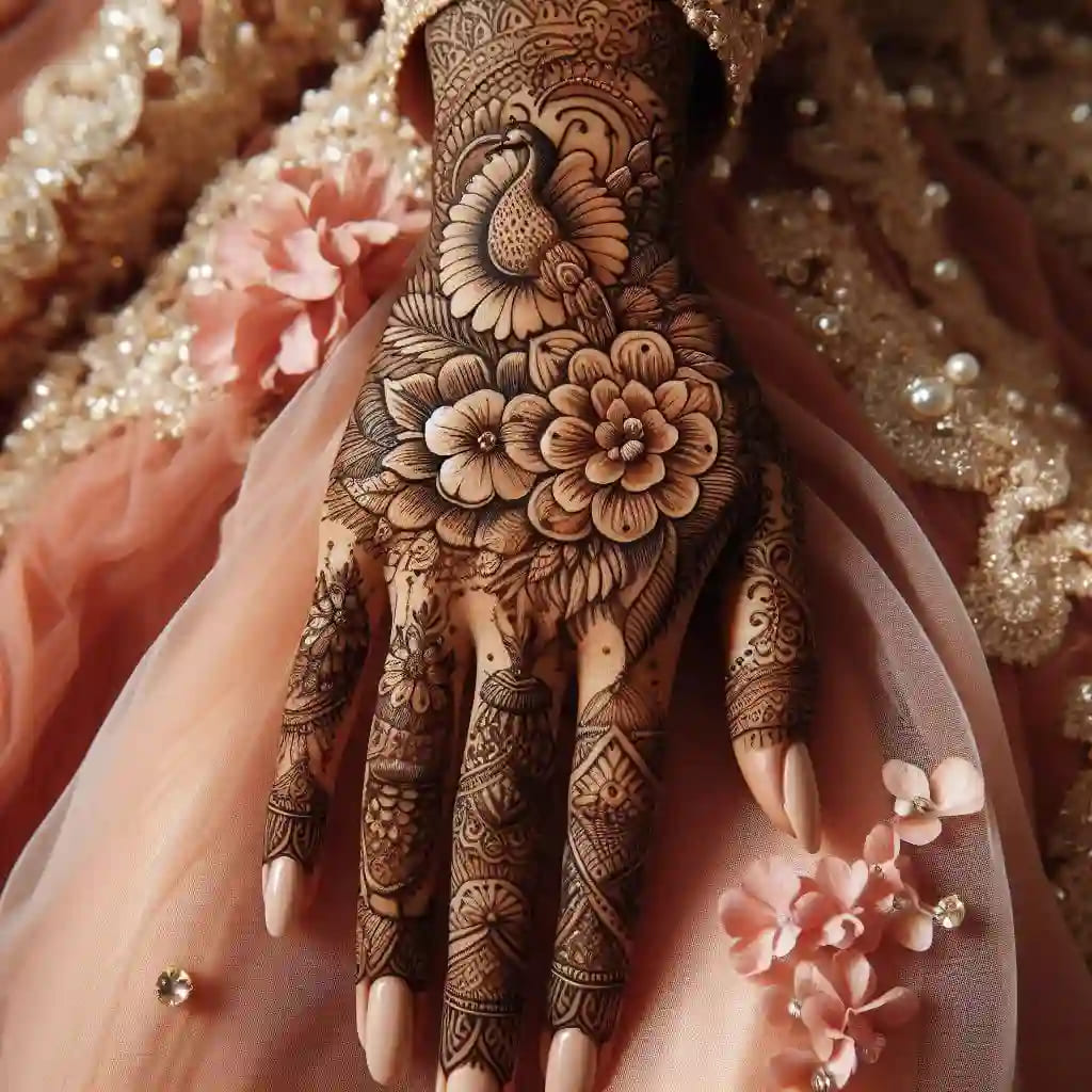 back hand simple mehndi design arabic