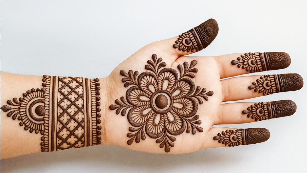 beginner cute simple mehndi designs for front hands