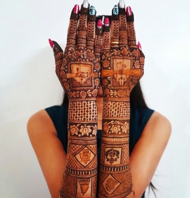 circle mehndi design back hand easy