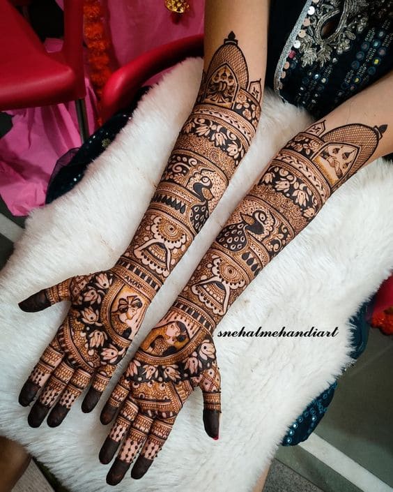 easy simple full hand mehndi designs