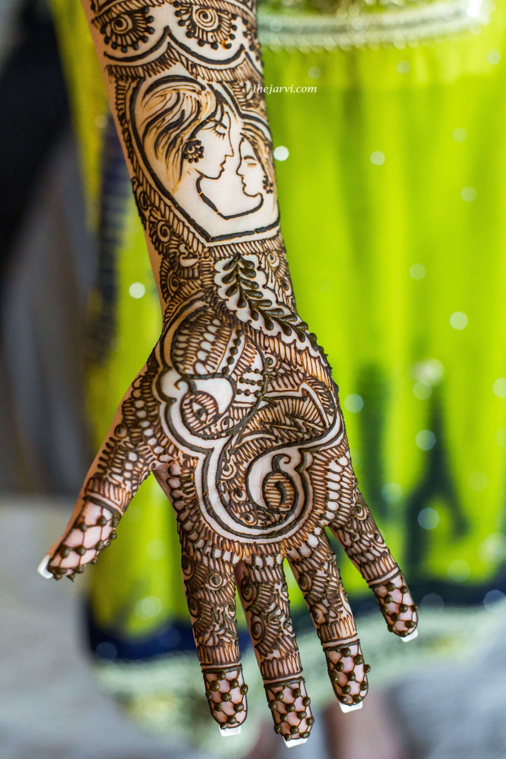 engagement mehndi design back hand