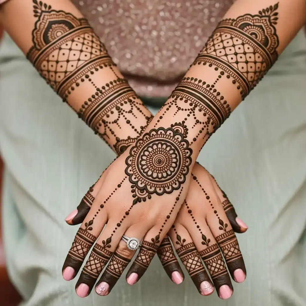 front hand simple mehndi design for diwali