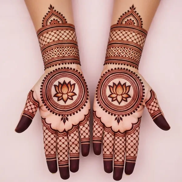 full hand flower mehndi design