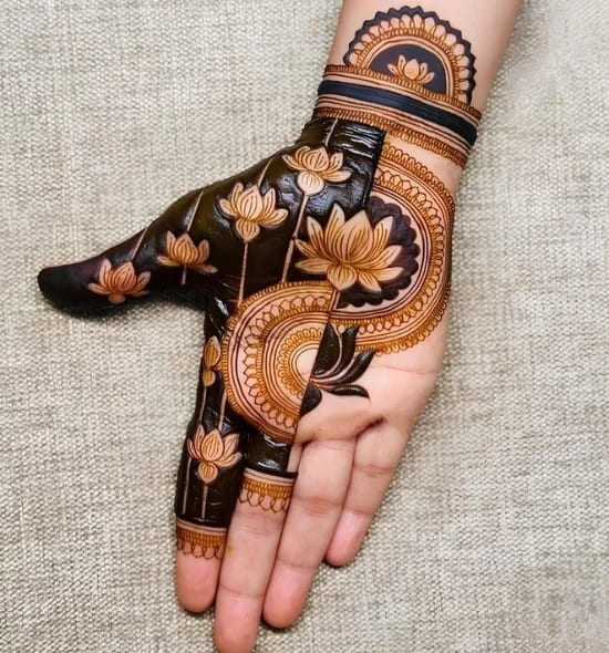 lotus flower mehndi design