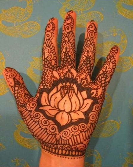 mehndi design lotus flower