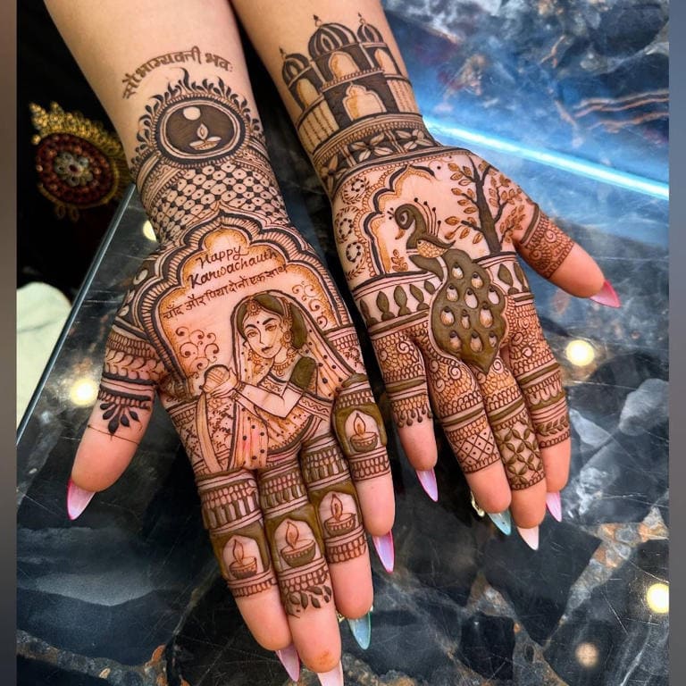 punjabi karwa chauth mehndi design