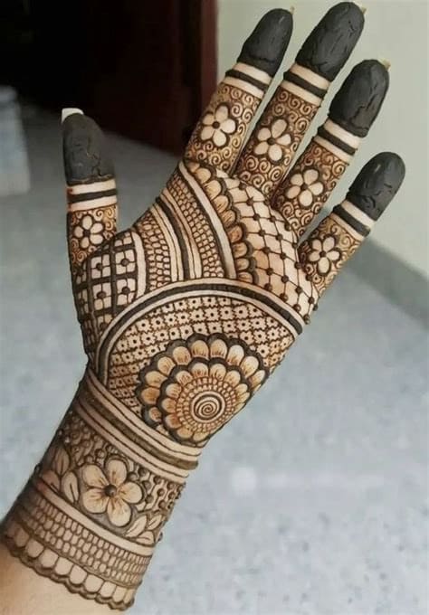 punjabi royal front hand mehndi design