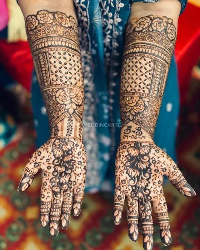 ring ceremony engagement mehndi design