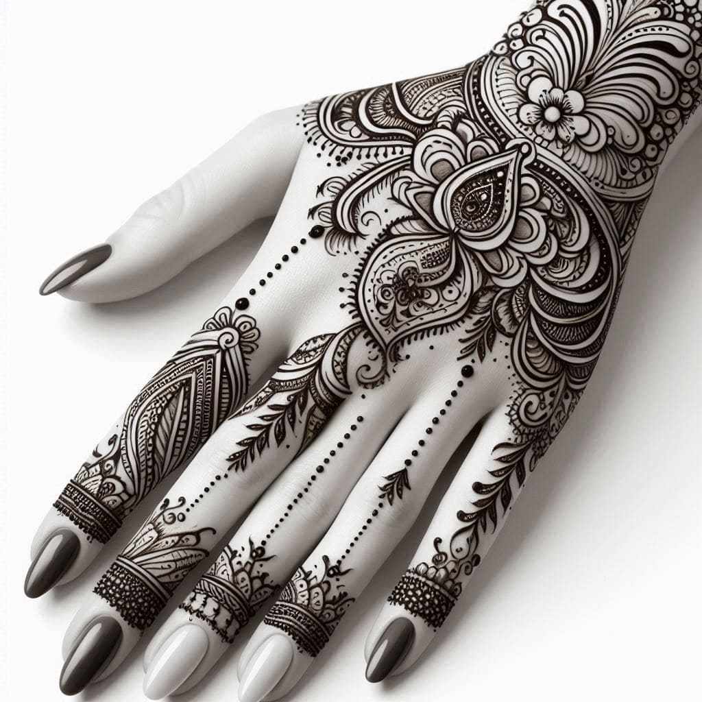 royal front hand mehndi design simple and beautiful