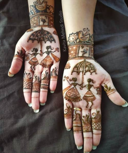 simple stylish back hand mehndi designs