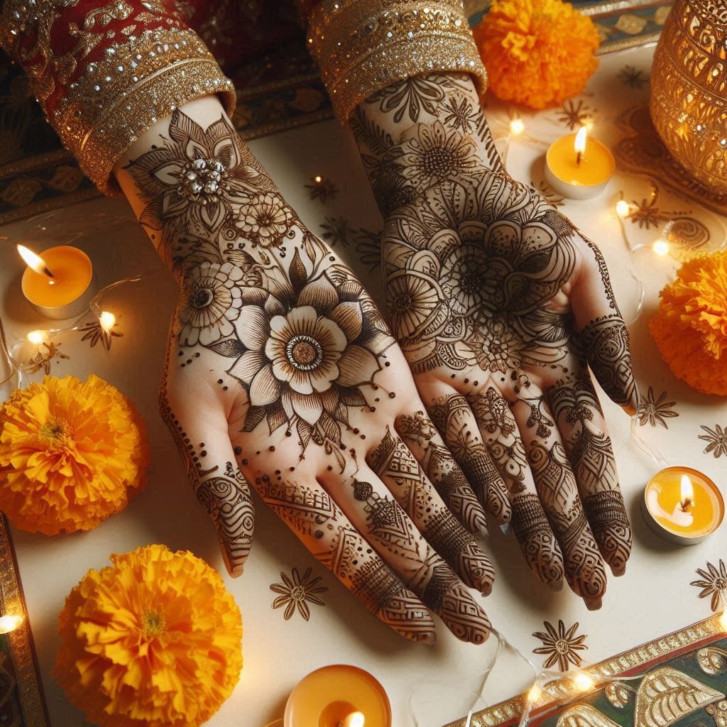 stylish mehndi designs for diwali